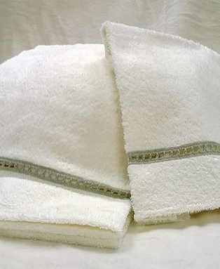 Bagno - Asciugamano Coppia 1+1 - Modello SEGRETI - Variante Bianco